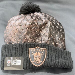 Exclusive New Era Oakland Raiders COPPER CRUSH Black Knit Beanie Very Rare